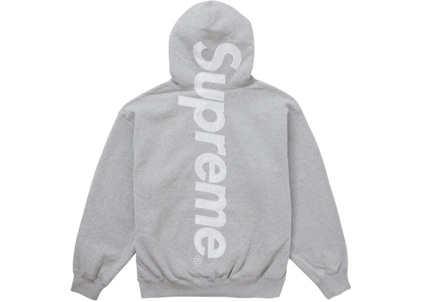 Мужская худи с принтом Supreme Satin Applique FW24 Supreme, Heather Grey
