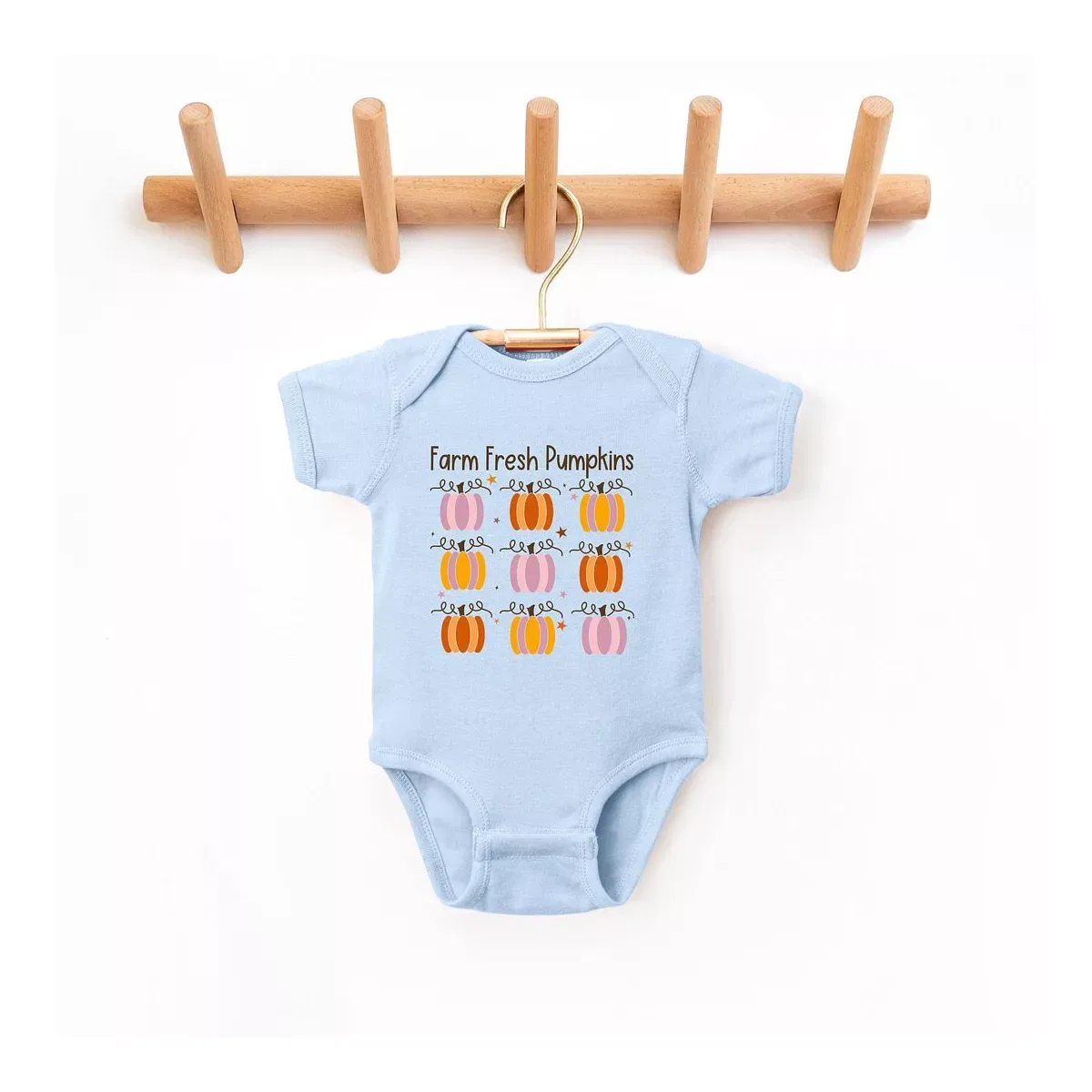 Детский боди с коротким рукавом Farm Fresh Pumpkins Chart The Juniper Shop, Light Blue