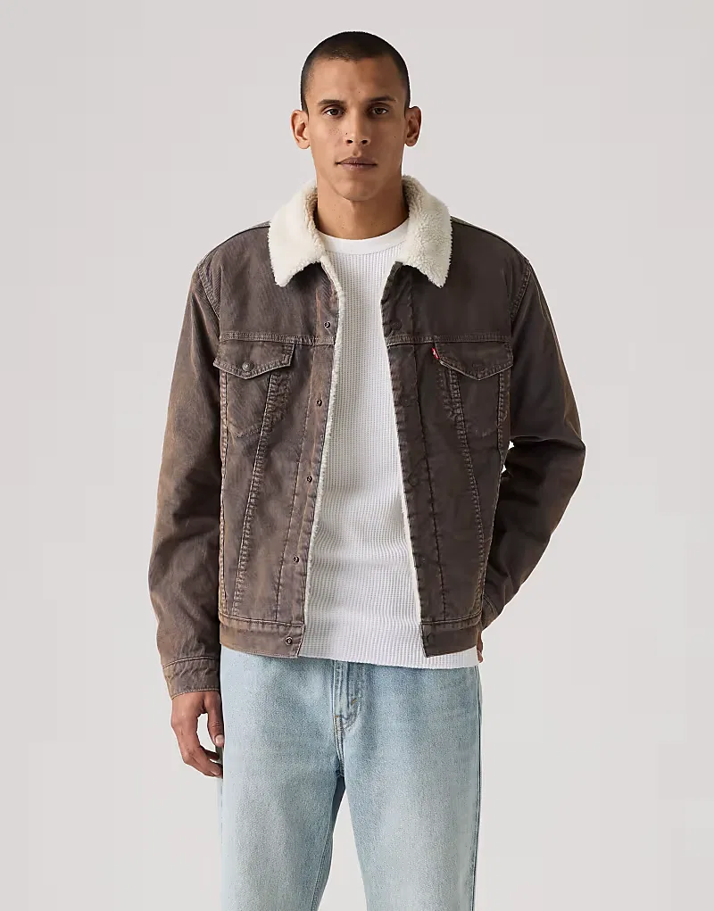 Куртка-тракер sherpa type iii из вельвета Levi's, коричневый