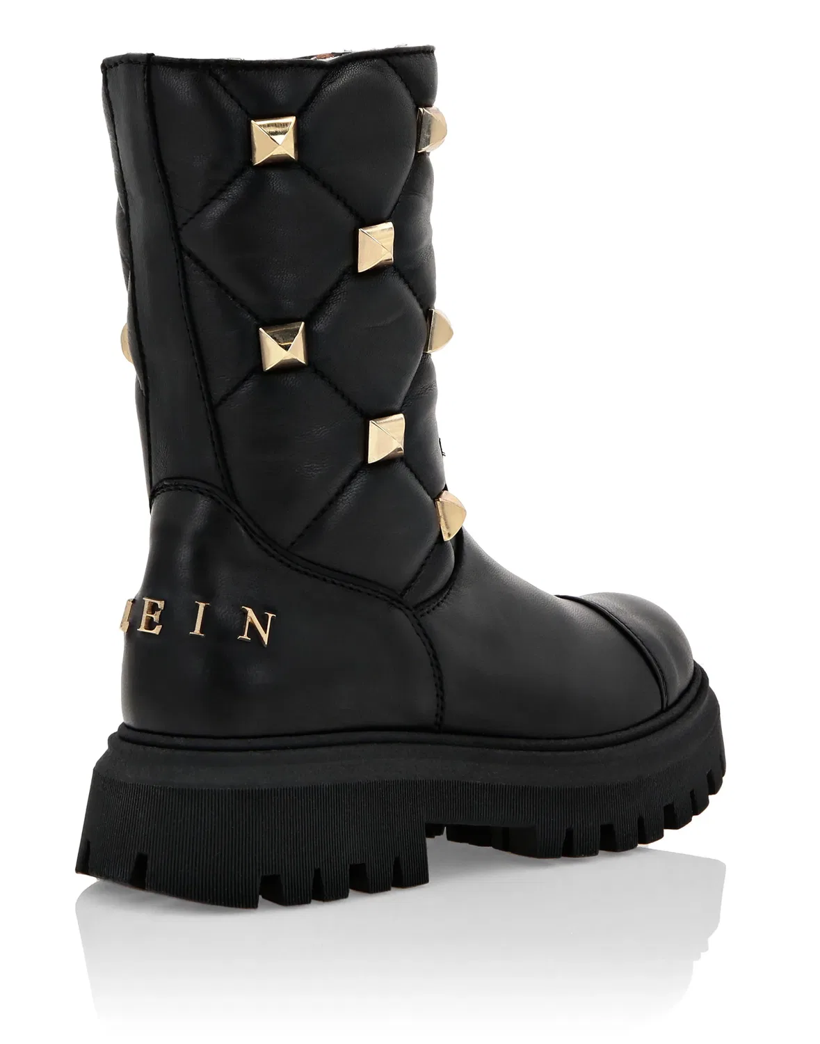 Детские ботинки на платформе с геометрической стежкой и шипами Plein and Studs PHILIPP PLEIN, черный — фото 3