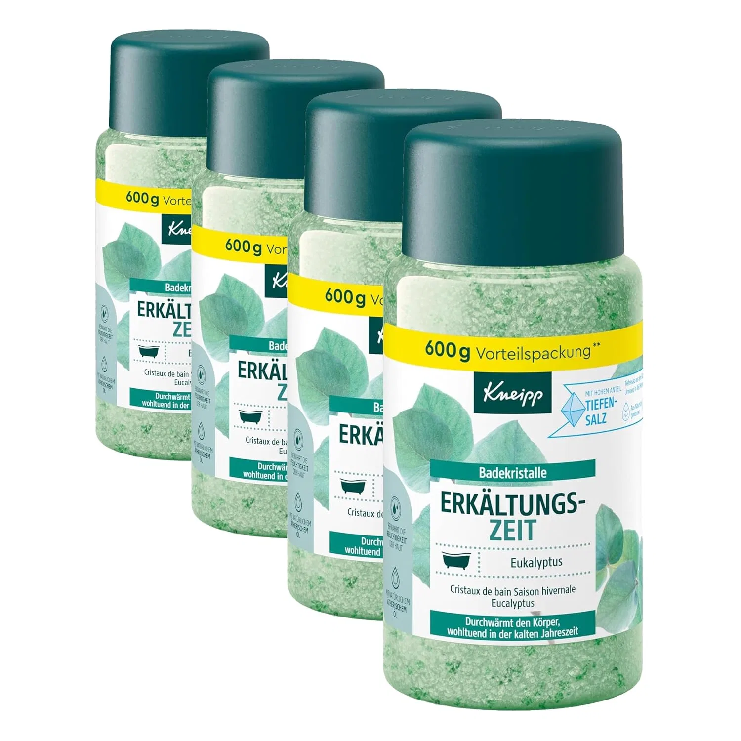 Соль для ванны Cold Time, Eucalyptus & Mint, Kneipp, 600 г, Зеленый