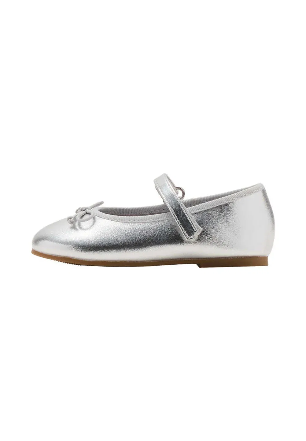Детские балетки с ремешком на щиколотке Mango Kids, Silver-Coloured