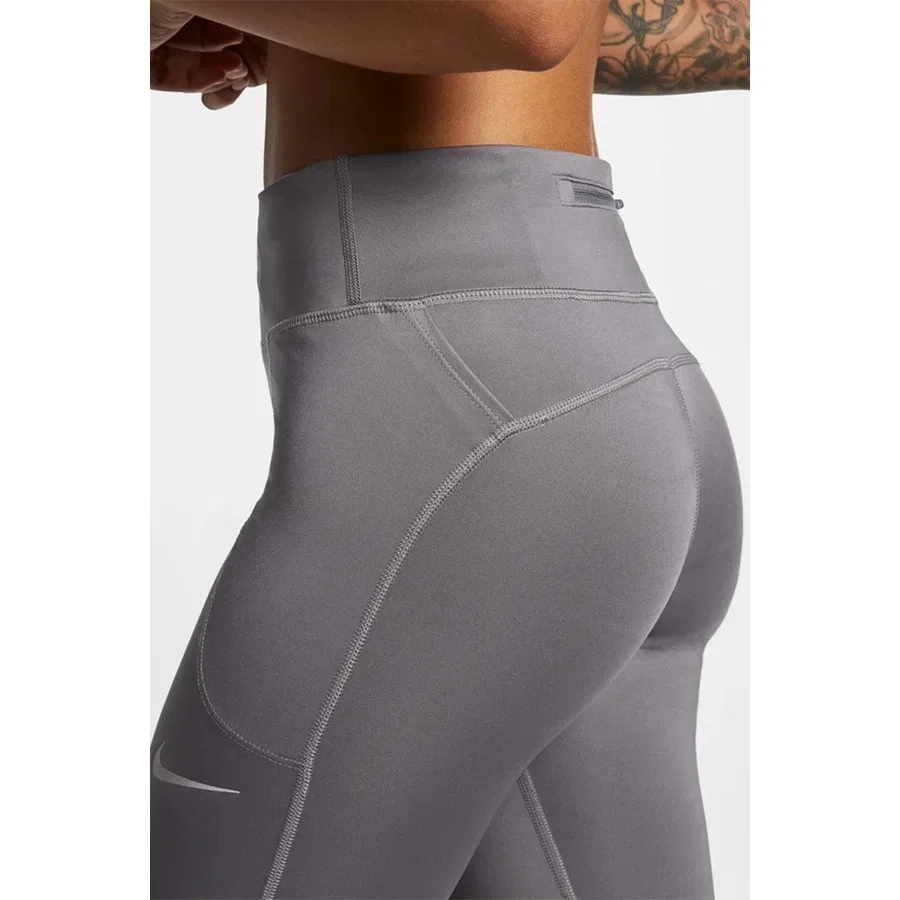 Леггинсы спортивные с принтом Nike Fast Mid-Rise Running Leggings, Серый — фото 4