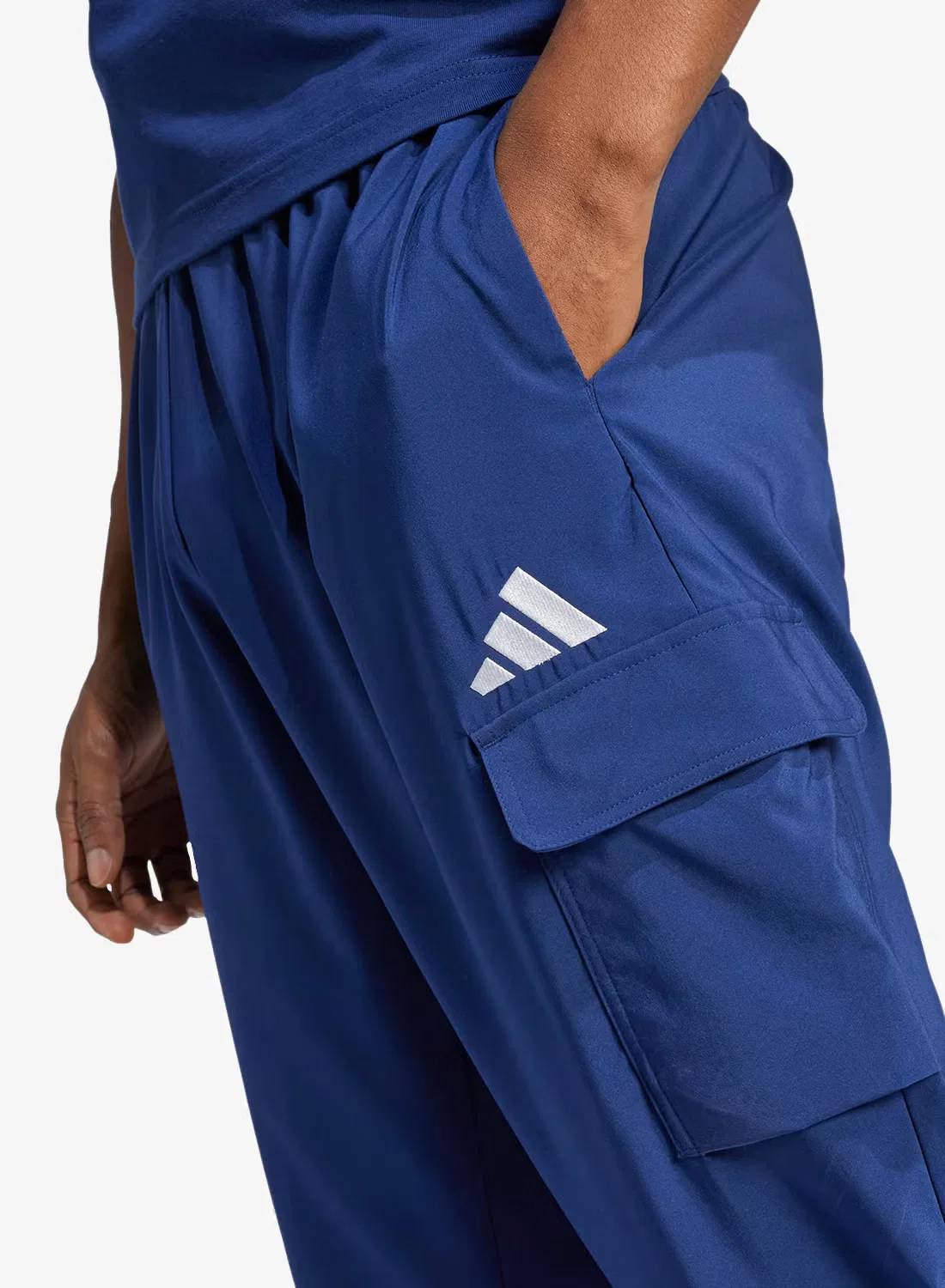 Штаны карго с маленьким логотипом Adidas, темно-синий — фото 4