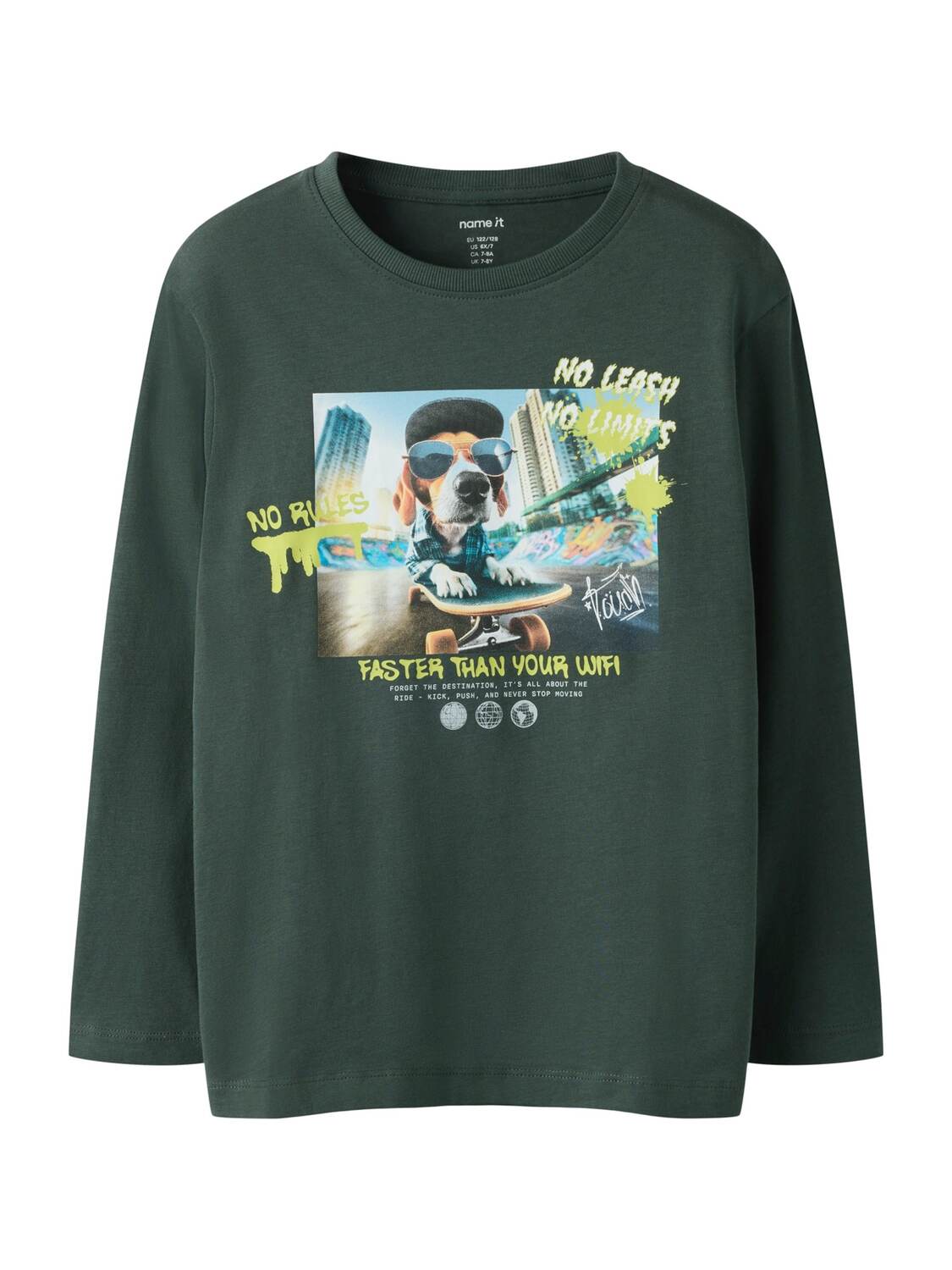 

NAME IT Лонгслив 'NKMVOTO' в темно-зеленом цвете