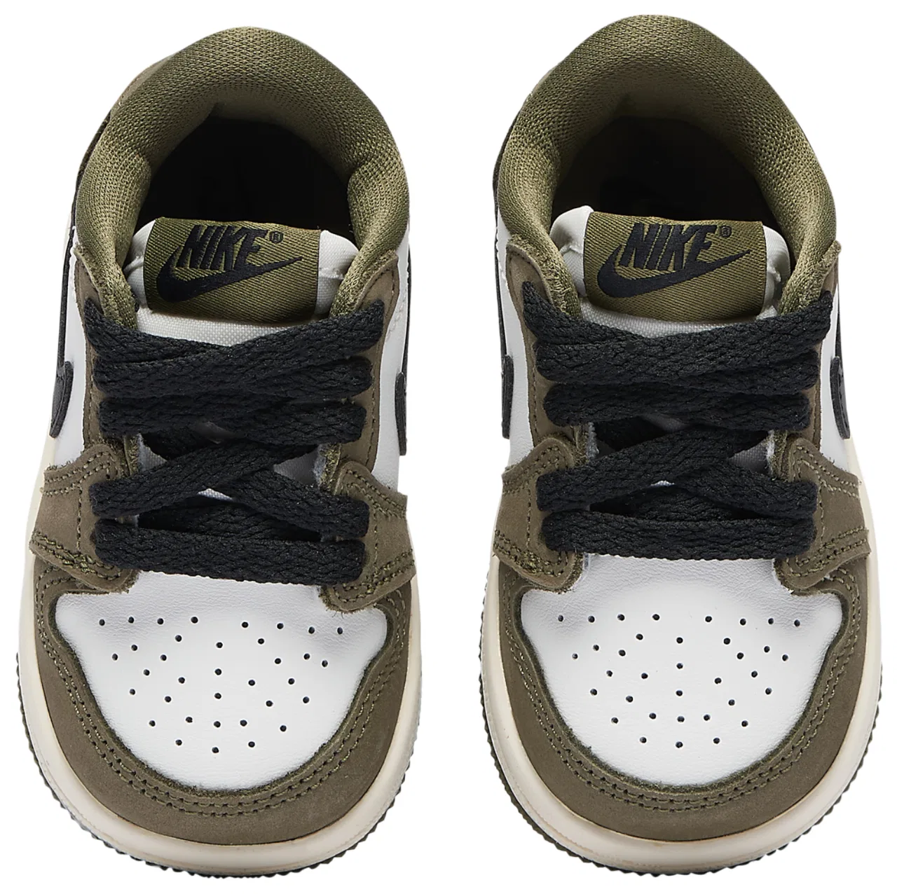 Кроссовки для мальчиков AJ 1 Retro Low OG Jordan, цвет Black/Summit White/Medium Olive — фото 4