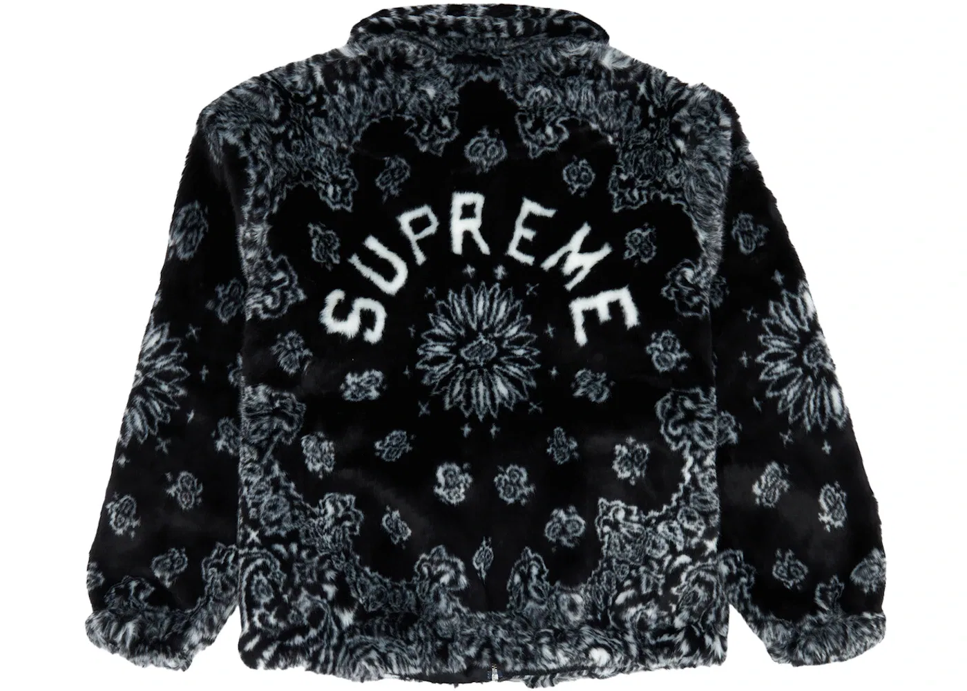 Мужская куртка-бомбер с принтом Supreme Bandana Faux Fur Bomber Supreme, Black — фото 3