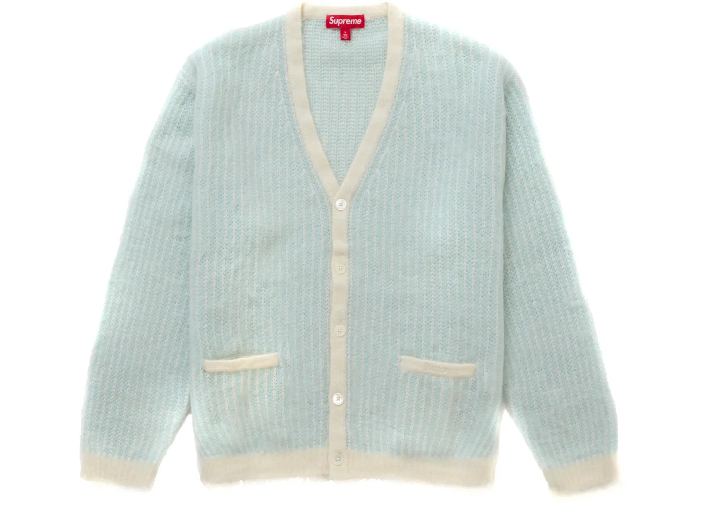 Мужской кардиган из мохера Supreme 2-Tone Mohair Cardigan, Ivory