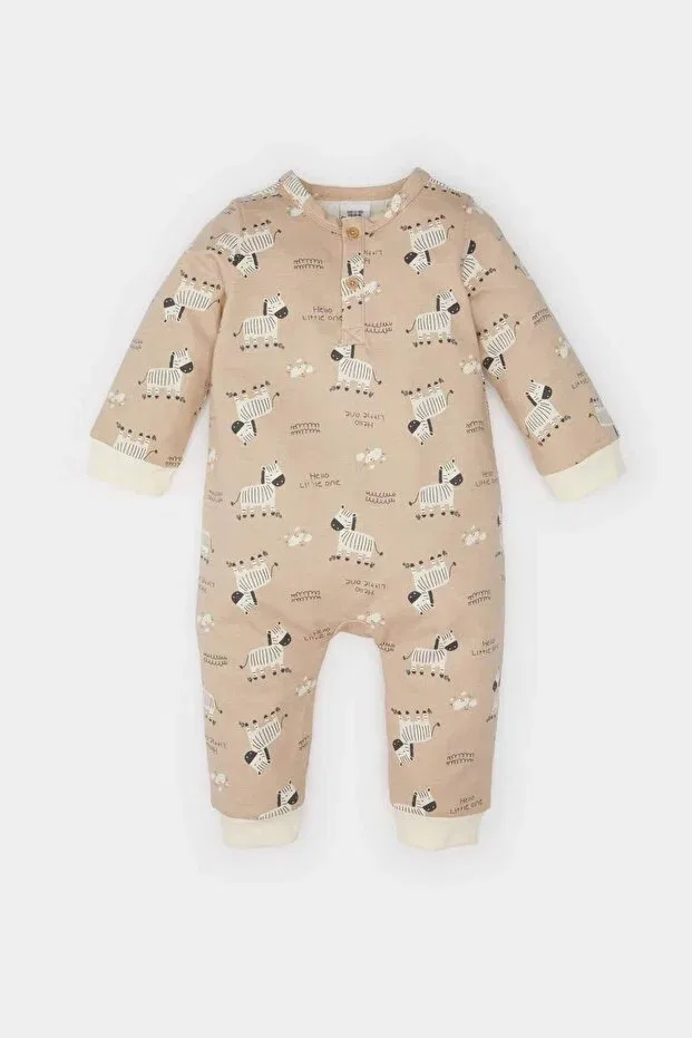 Детский комбинезон для мальчиков с принтом Defacto, Beige-Bg390