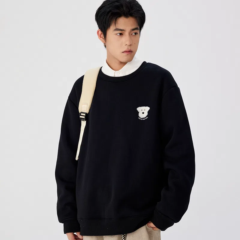 Детский свитшот с принтом Ma Pin Puppy Chest Logo MINISO, Burgundy — фото 4