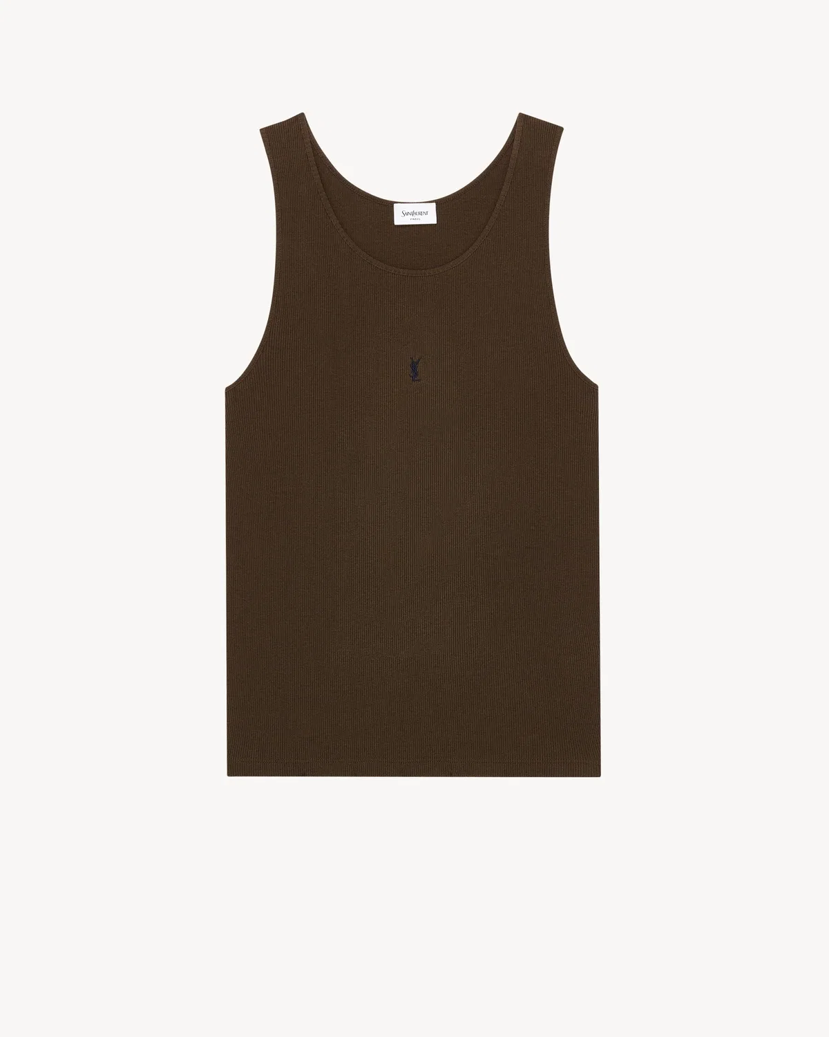 SAINT LAURENT Майка в рубчик CASSANDRE