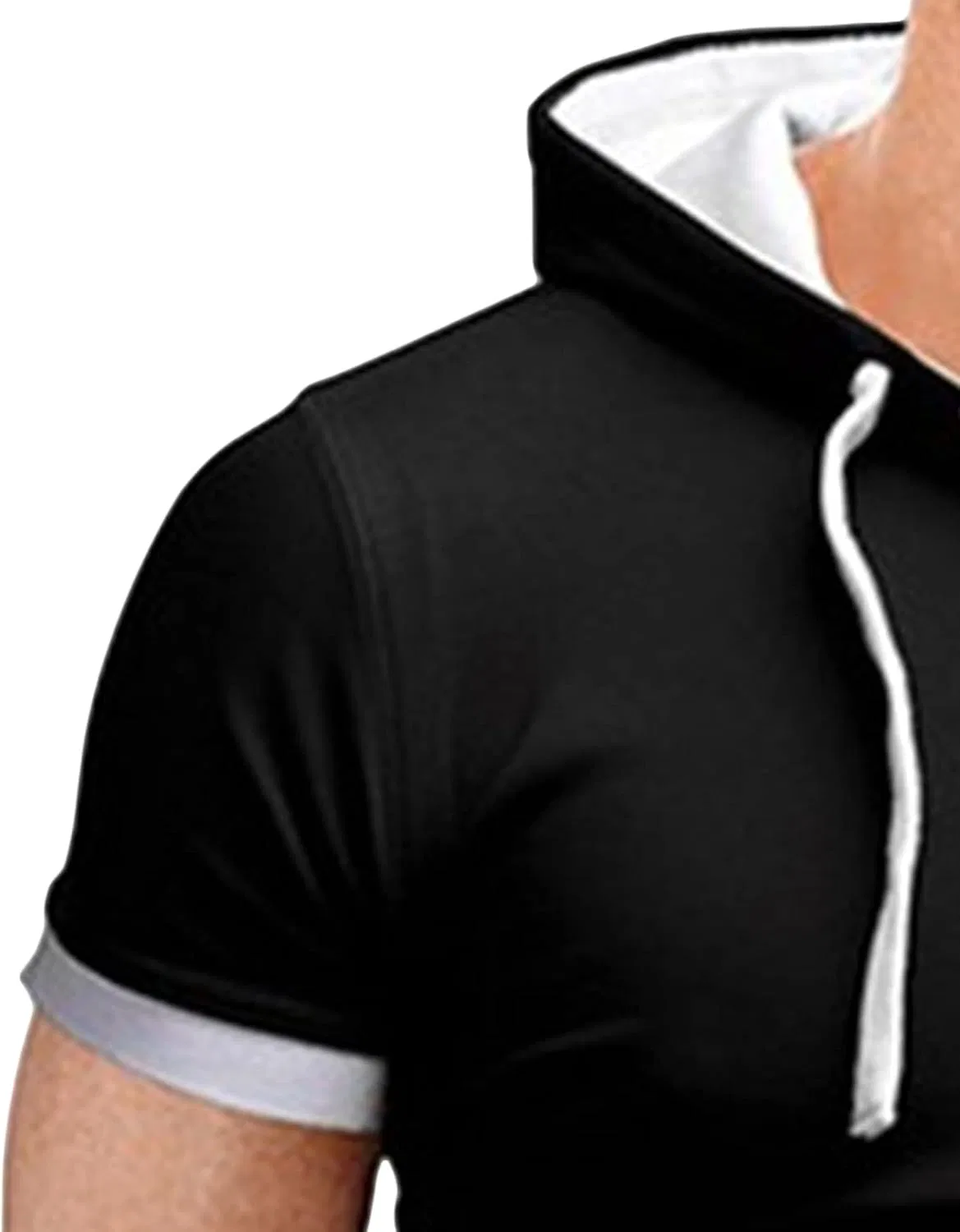 Мужская футболка с капюшоном Bodybuilding Slim Fit, Black — фото 3