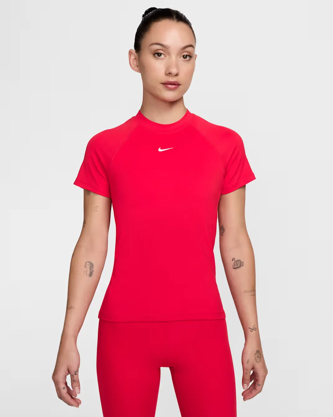 Женская футболка с коротким рукавом Dri-FIT Nike Pro, University Red/White