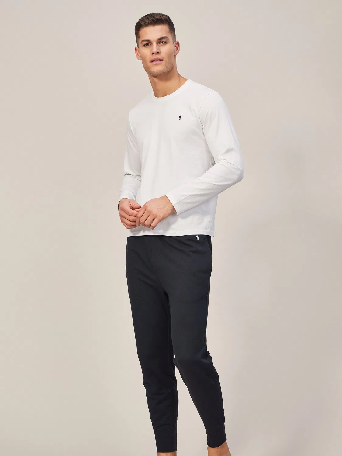 Белая хлопковая футболка с длинным рукавом и логотипом Polo Ralph Lauren — фото 4
