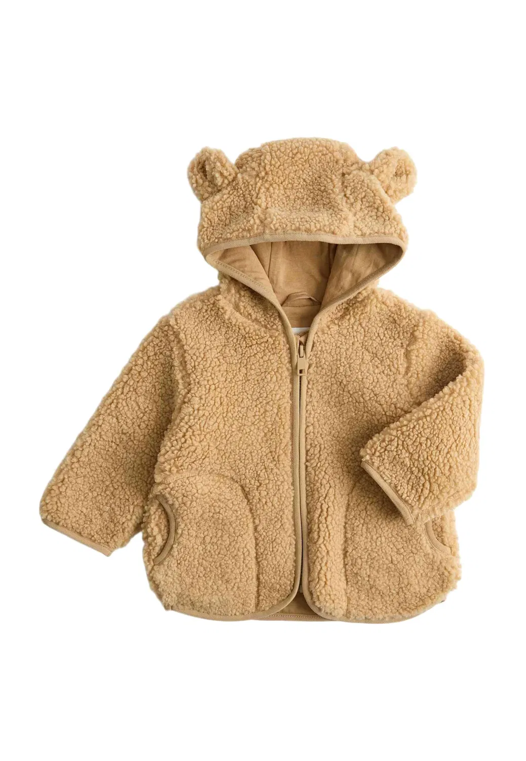 Куртка с капюшоном Borg (0-4 года). Унисекс - зимняя куртка Marks & Spencer, Brown