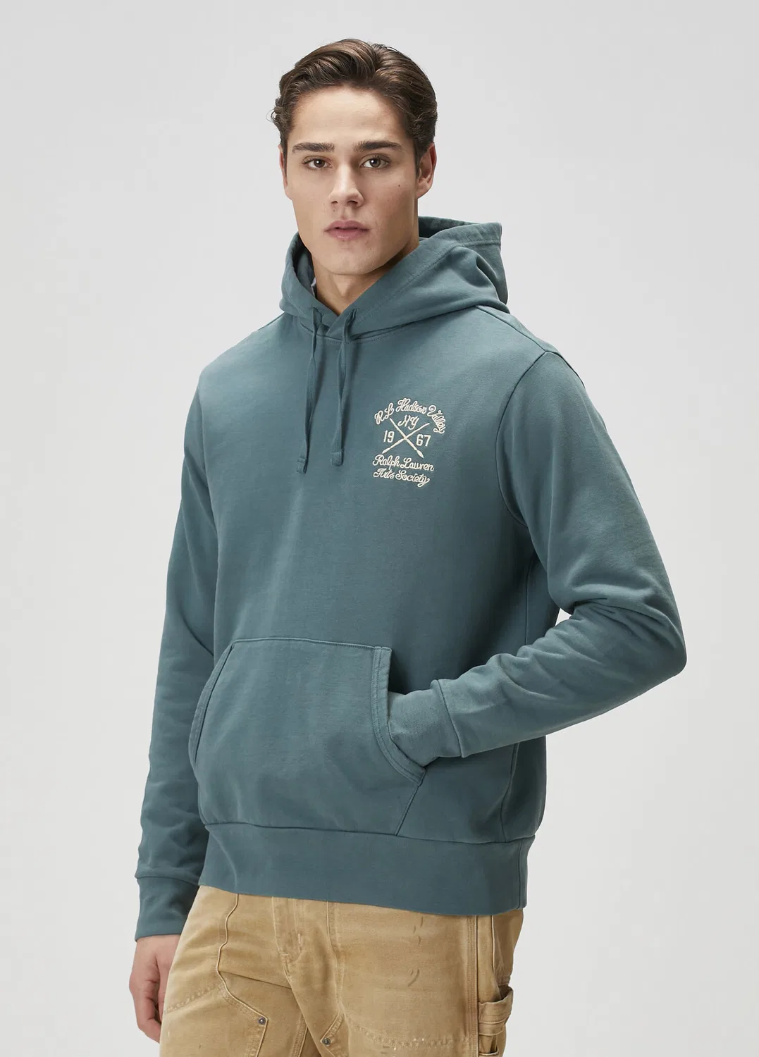 Свитшот с капюшоном Polo Ralph Lauren Loopback, зеленый — фото 3