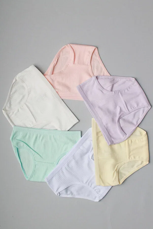 Детские трусы для девочек хлопковые комплект 6 шт Meren Underwear, Mixed — фото 4