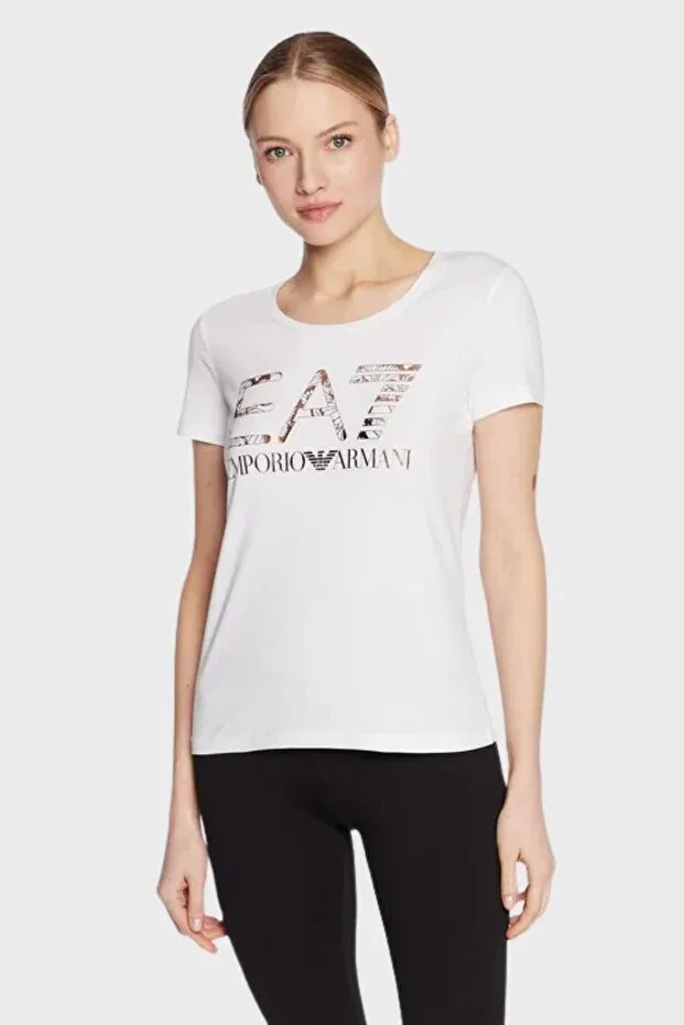 Женская футболка с принтом Emporio Armani, White