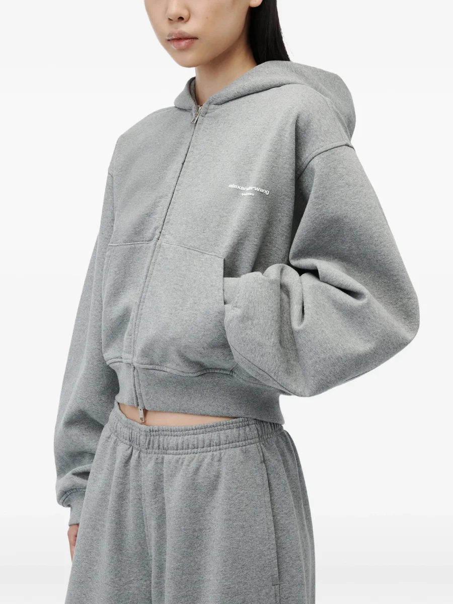 Худи Alexander Wang с логотипом, серый