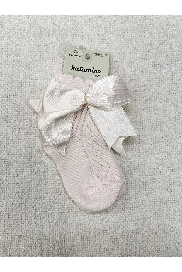 Детские носки для новорожденных хлопковые Pixel mesh baby socket socks Katamino, Pink — фото 2