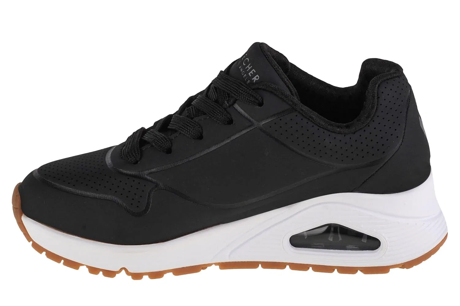 Детские кроссовки для девочек без каблука One Stand on Air 310024l Skechers, Black Pu White Trim — фото 3