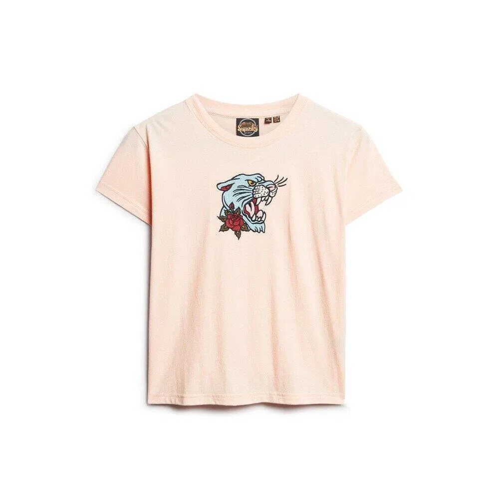 Женская футболка с вышивкой Tattoo-Effekt Superdry, Rosa