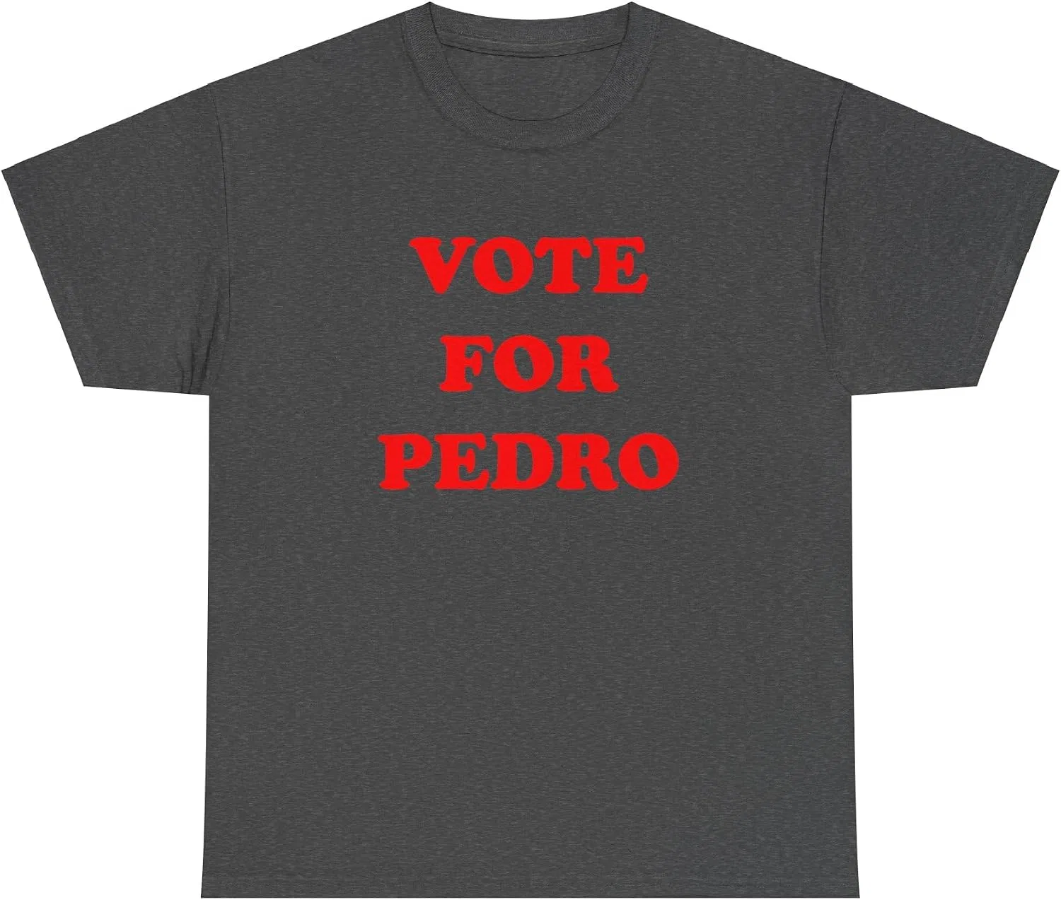 Женская футболка с принтом Vote for Pedro, тёмно-серый меланж