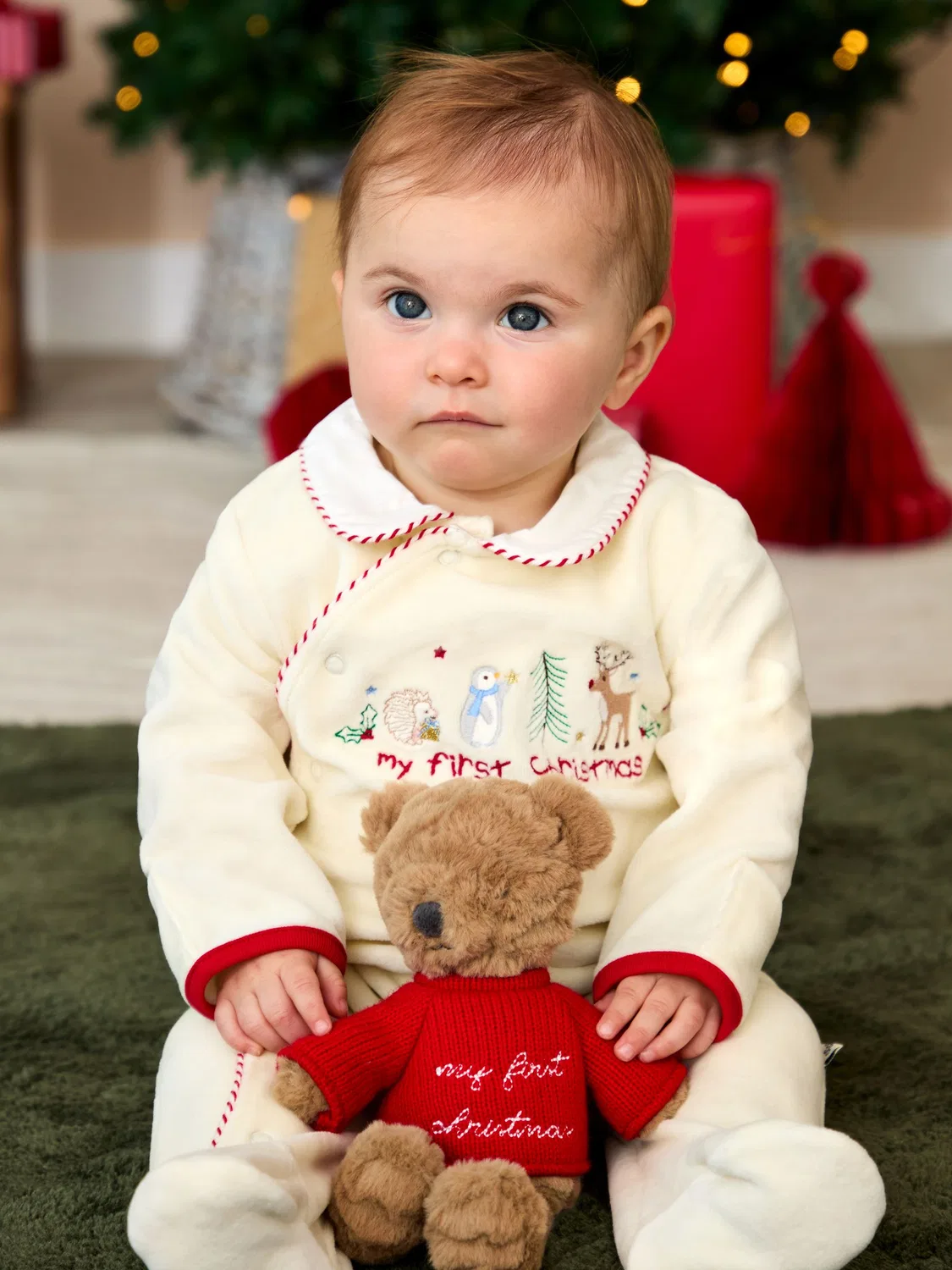 Комбинезон My First Christmas, JoJo Maman Bébé, кремовый — фото 2