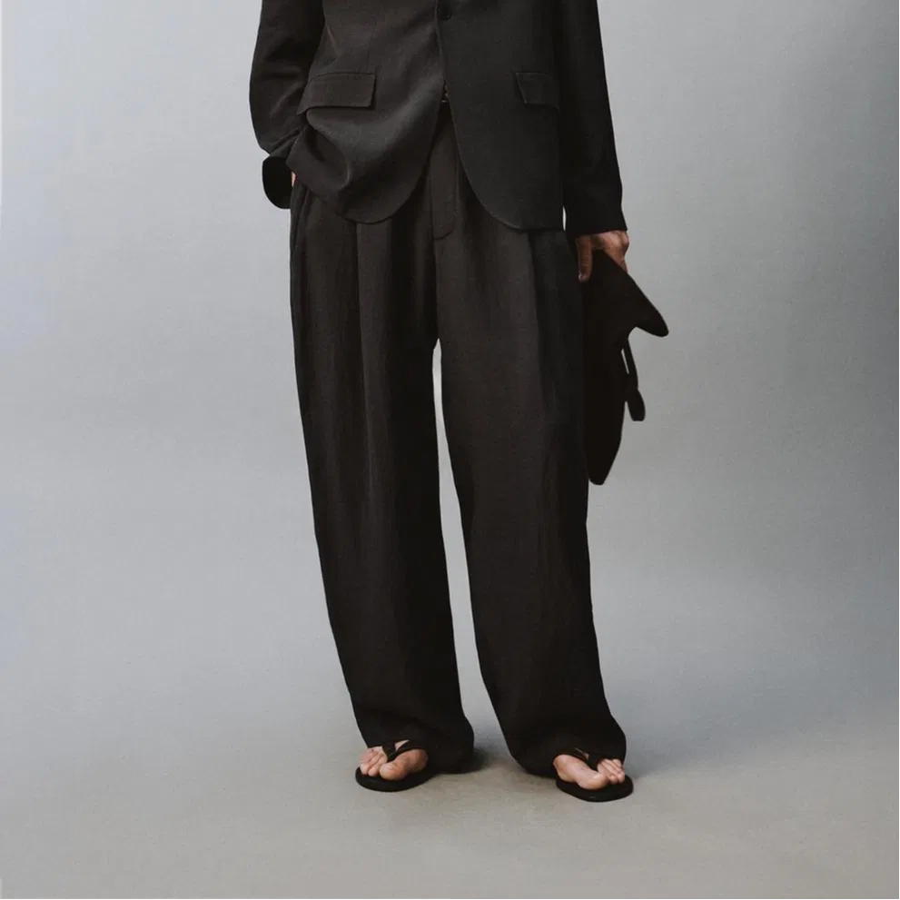 Мужские брюки классические Coal Gray ZARA — фото 4