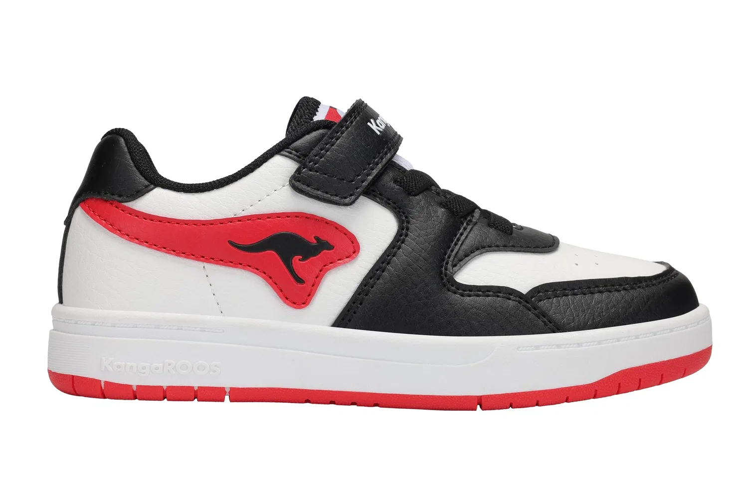 Детские кроссовки с эластичной шнуровкой KangaROOS K-CP Fair Ev, Jet Black Fiery Red