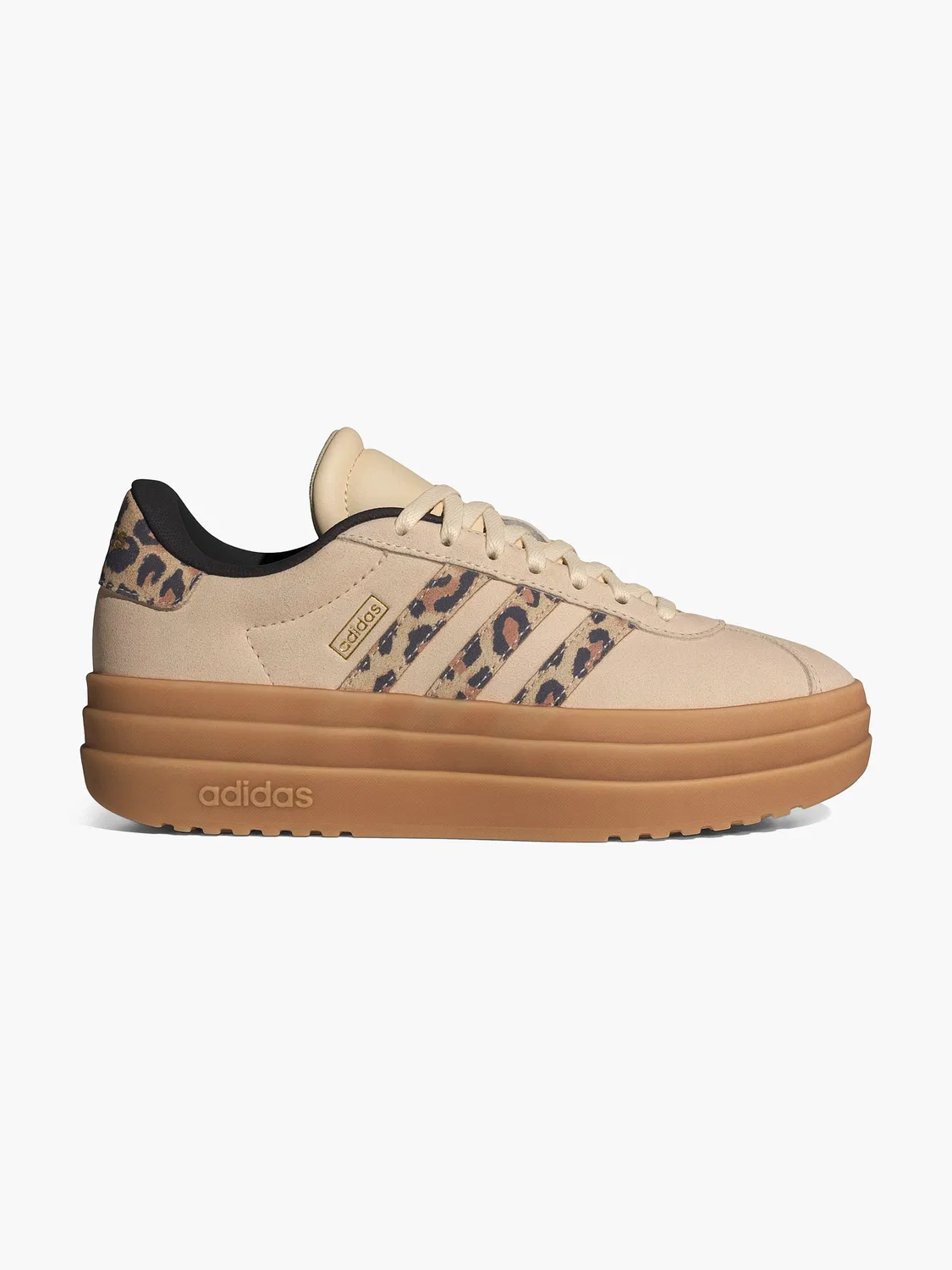 Детские кроссовки с леопардовым принтом VL Court Bold J Adidas, бежевый