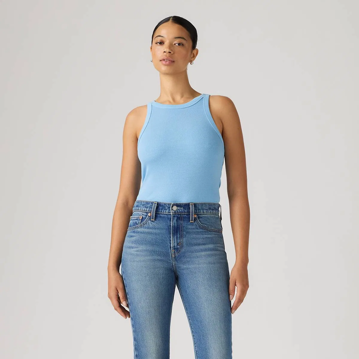 Базовая майка-борцовка Levi's, Garment Dye Alaskan Blue - Blue — фото 3
