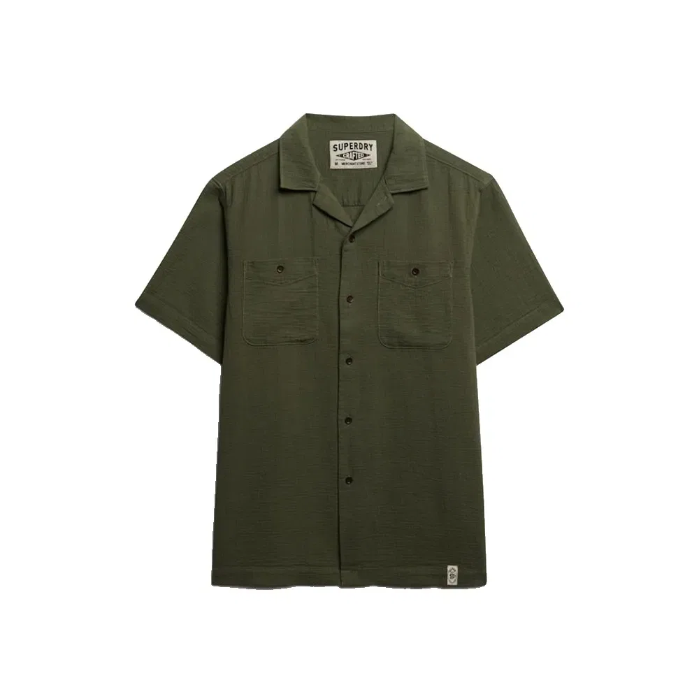 Куртка Superdry Merchant Textured short sleeve shirt, зеленый — фото 3