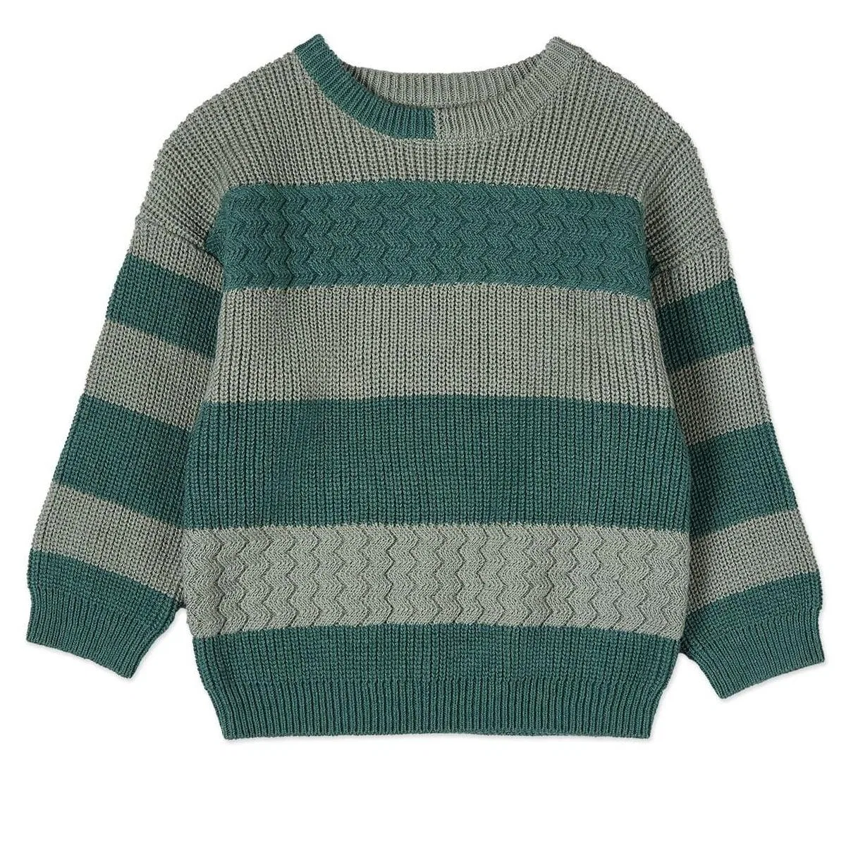 Детский пуловер с полосками MiniMoi, Pale Aqua