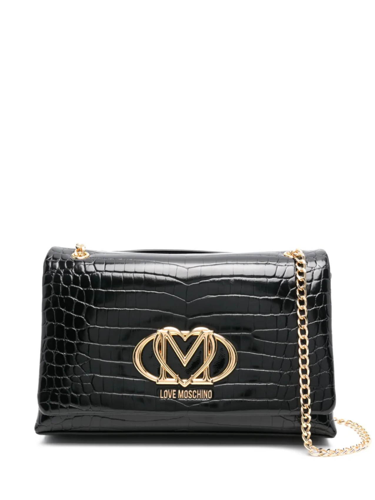 

Love Moschino сумка через плечо с тиснением под кожу крокодила, черный