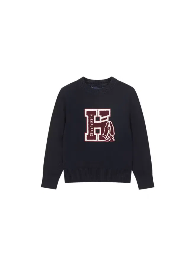 Пуловер детский в нейтральном стиле с новогодним принтом Hush Puppies — фото 2