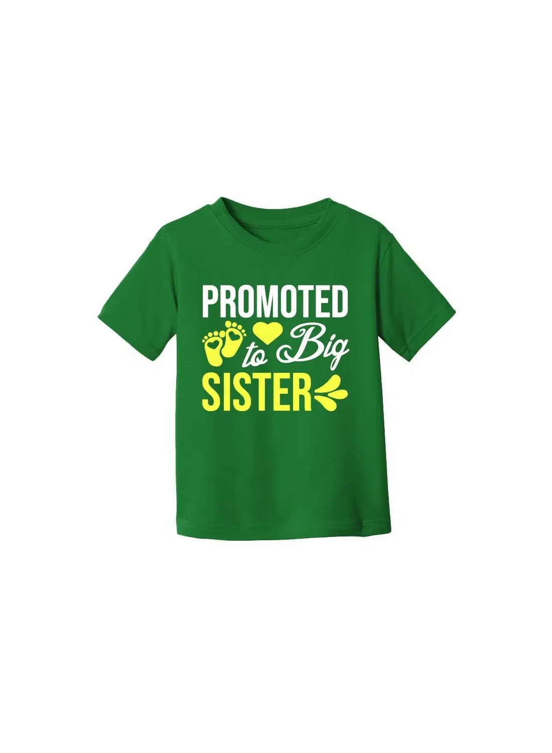 Футболка с принтом для маленьких девочек Big Sister Printshop4Me, зеленый — фото 3