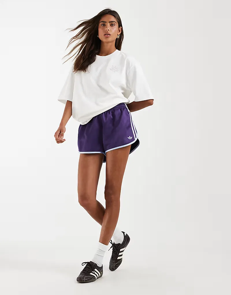 Спринтерские шорты Adidas Originals с тремя полосками, фиолетового — фото 2