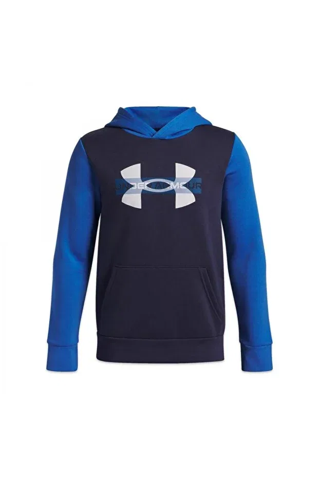 Детская толстовка для девочек с капюшоном Under Armour, Blue Atlantis / Washed Navy / White