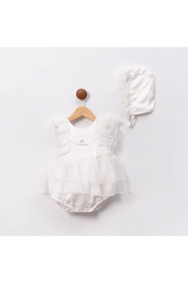Детский комбинезон для девочек хлопковый Pure princess Ma Moi Baby For A Little Smile, Ecru