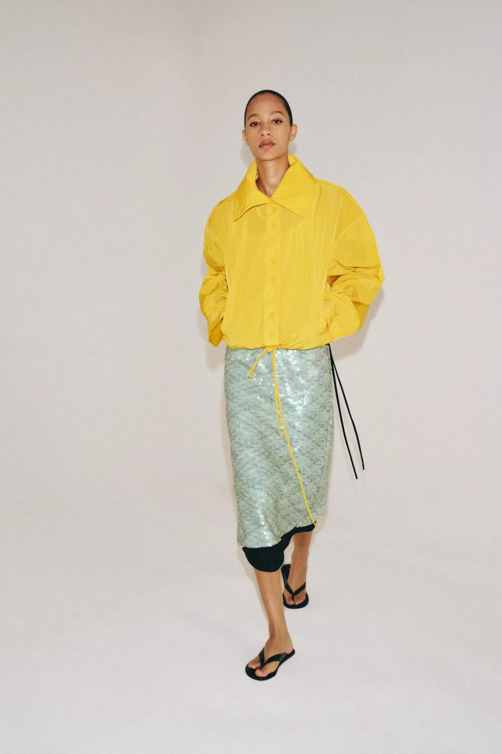 Женский бомбер ZW Collection Zara Stand Collar, желтый