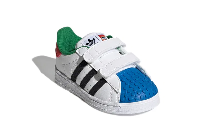 Детские кроссовки для малышей с принтом LEGO Superstar CF Adidas Originals, White — фото 4