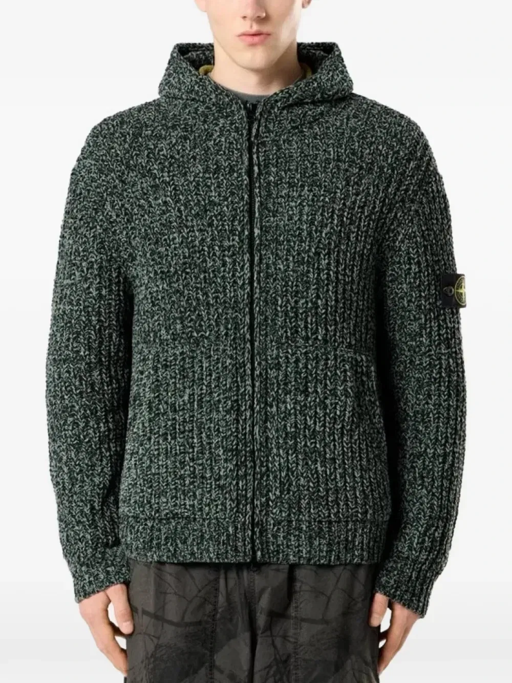 Джемпер из хлопкового синеля с мулине 5100065 Stone Island, зеленый — фото 3