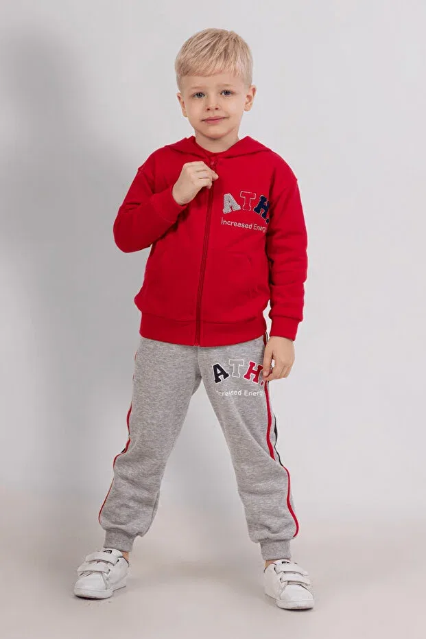 Детский кардиган для мальчиков с капюшоном Dmb Boys & Girls, Red — фото 2