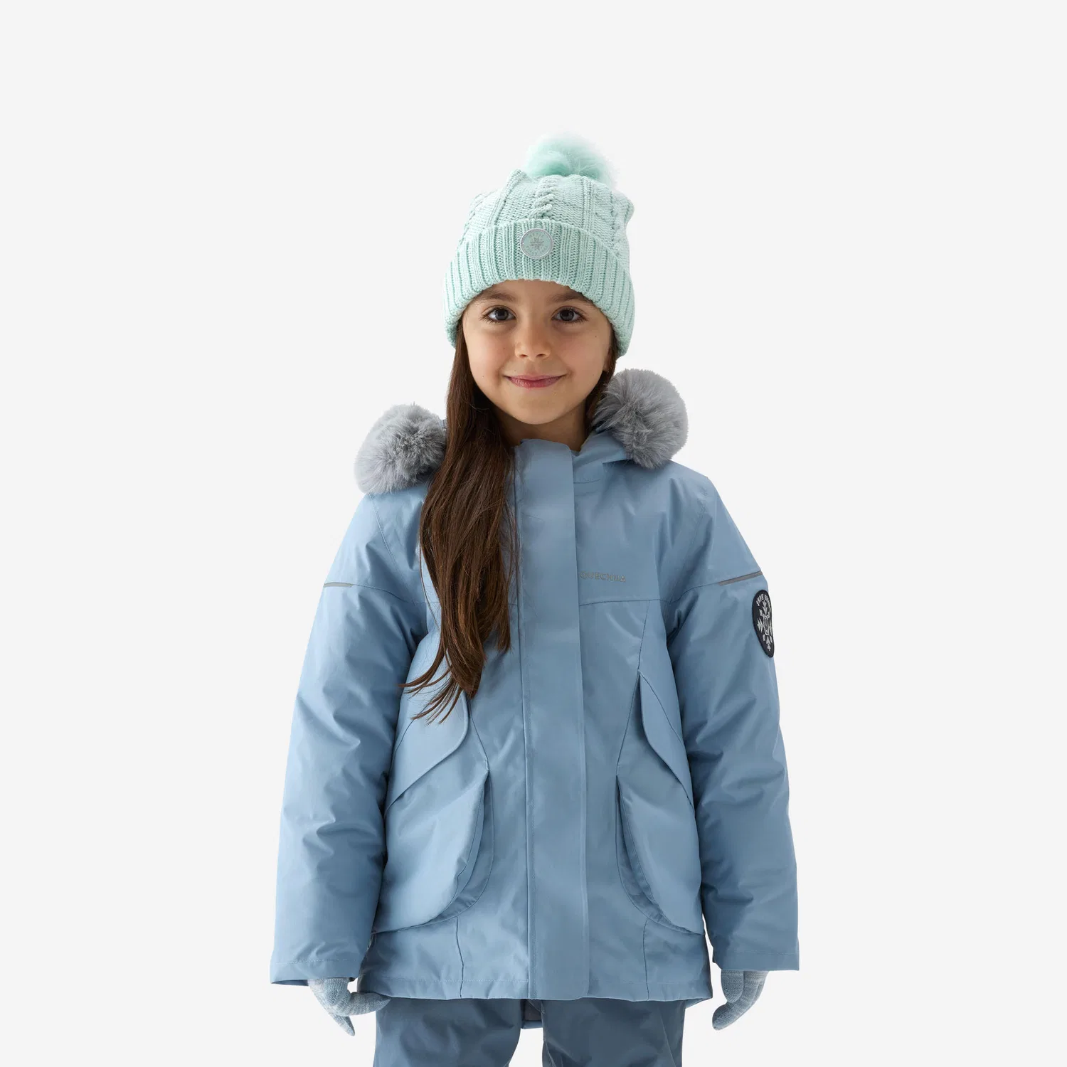 Детская зимняя парка для мальчиков SH500 Mountain Quechua, Wolkiges Blau