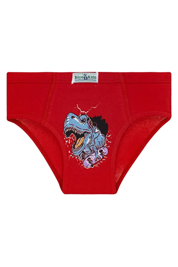 Детские трусы для мальчиков с принтом динозавры Biyokids, Mixed Colored — фото 4