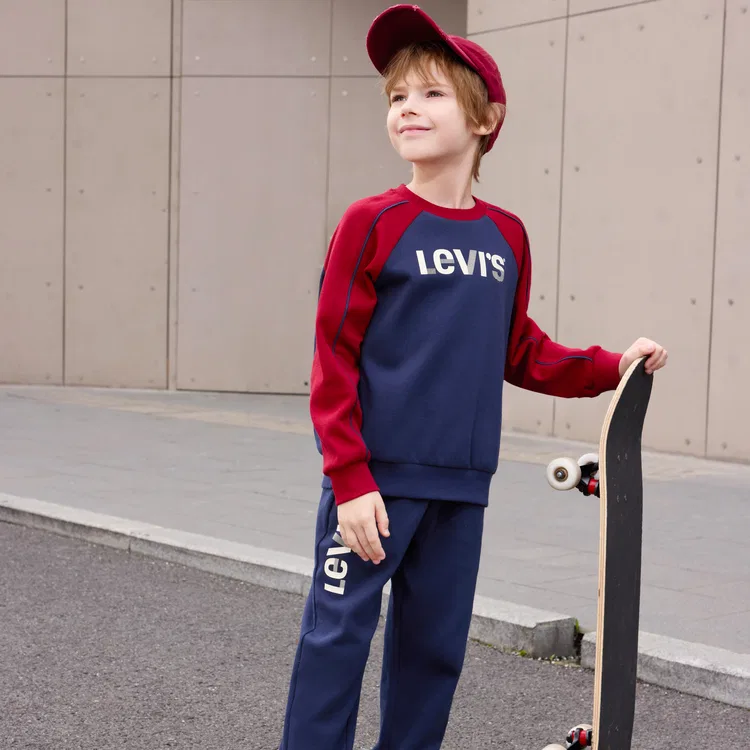 Детский комплект из свитшота и брюк Levi's, Dark Indigo — фото 4