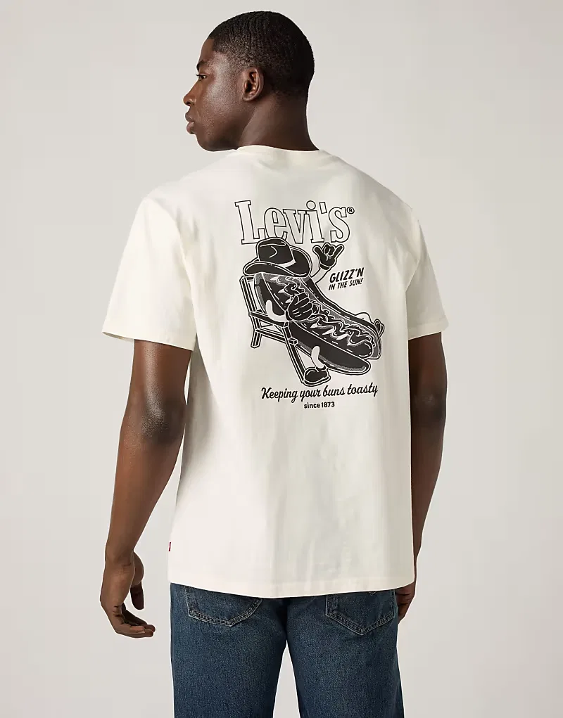 Футболка удобная хлопковая Levi's, белый — фото 4