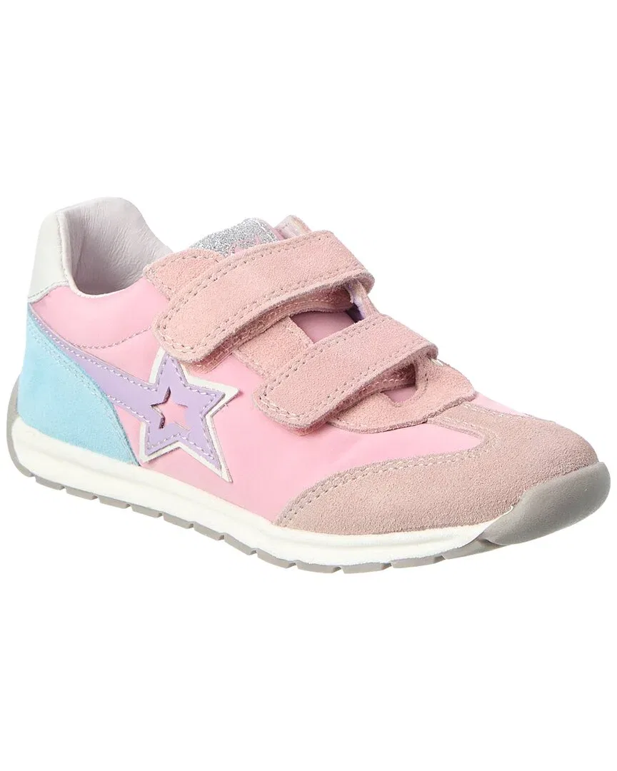 Детские кроссовки кожаные на липучке Naturino Singery Low Leather Sneaker, синий