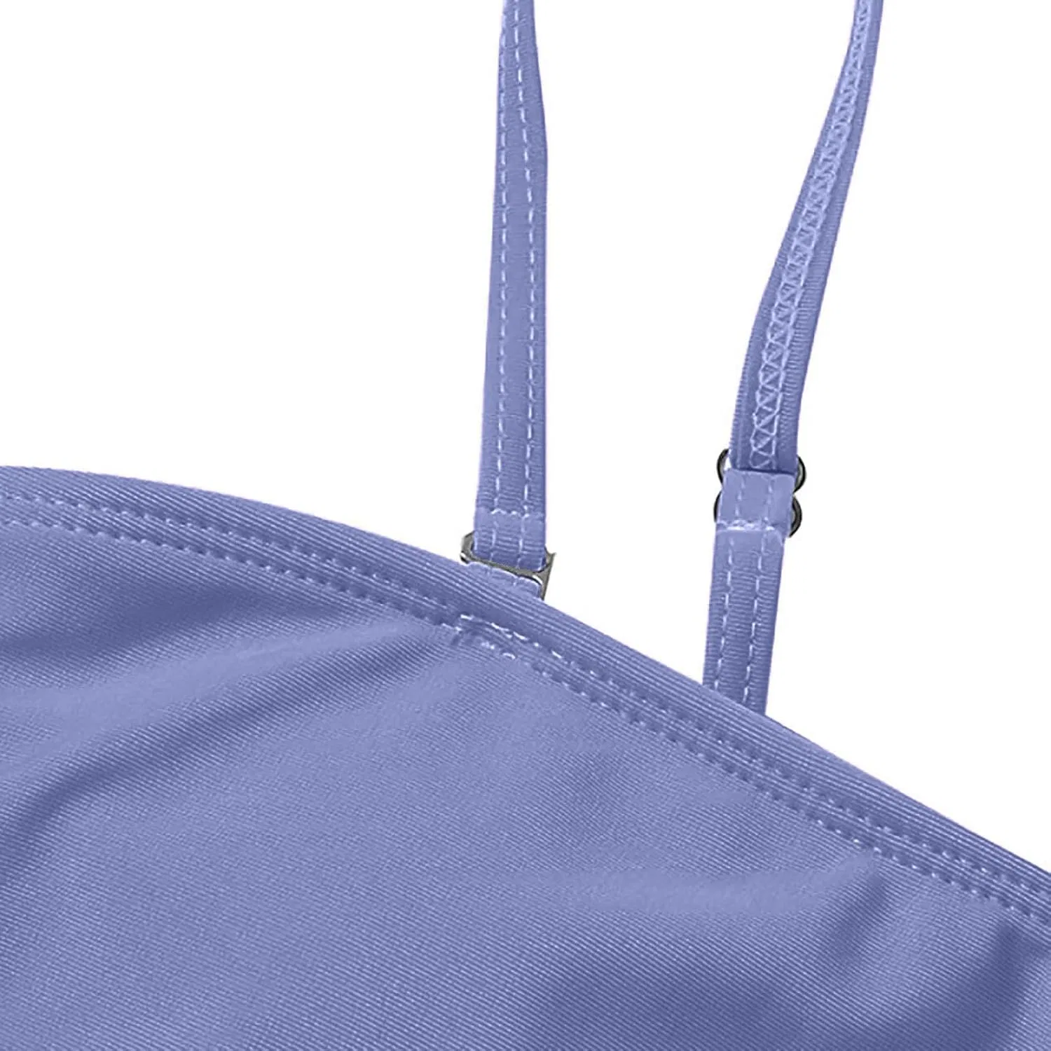 Женский танкини с бандо топом и бикини, Light Blue — фото 4